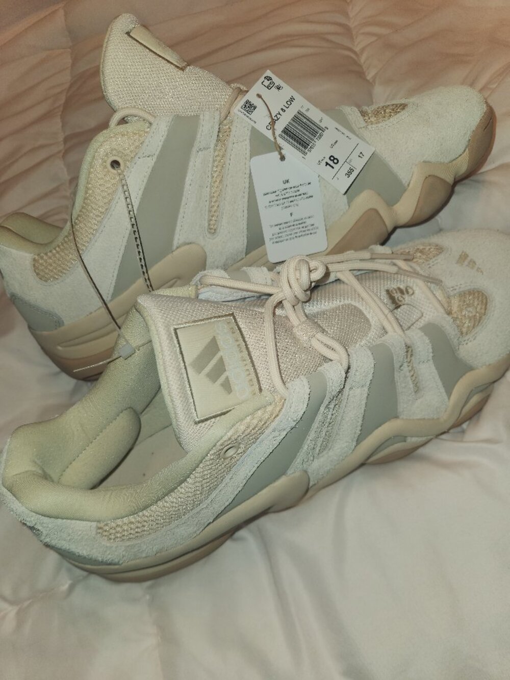 adidas Crazy 8 Low Men Size 18 Basketball Shoes Beige Sand Suede NWT JI0339
